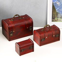 Набор шкатулок для украшений «Сундучок. Винтаж», дерево, 3 шт.
