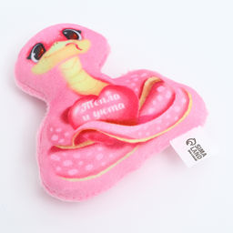 Магнит новогодний мягкий Змея, розовая - Milo toys фото 3