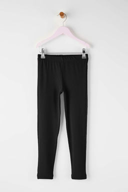 Siyah-Pudra-Bordo Pamuklu 3lu K?z Cocuk Duz Orme Tayt TKDAW26TA00004 - Trendyolmilla фото 7