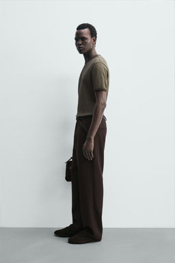 CAMISETA ESTRUCTURA WAFFLE / kaki-med - Zara фото 4