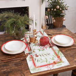 Дорожка на стол новогодняя Этель Новогодние листья 30х70 см, 100% хл, саржа 190 гр/м2