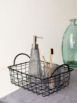 Корзина для хранения 25x20x10 черный сталь с порошковым покрытием