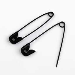 Булавки английские, 32 мм, 500 шт., чёрные