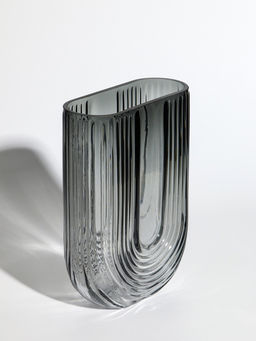 Ваза «Айрис», 23.5×17×7 см, стекло, серая