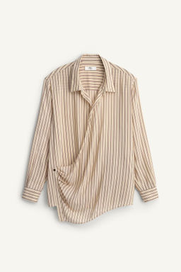 Рубашка Camisa Cruzada Rayas вискозная песочная