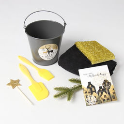 Набор новогодний подарочный Доляна Олени : полотенце 30?60, лопатка, кисть, губка