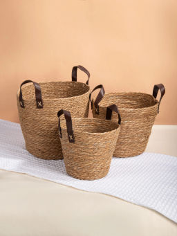 Корзина с ручками размер S ,цвет темный беж, арт JH-03424