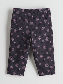 Beli Lastikli ?i?ekli K?z ?ocuk Tayt