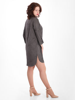 Туника трикотажная на пуговицах с молнией сзади - Almond фото 7