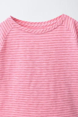CAMISETA RAYAS MANGA RANGL?N / Rosa - Zara фото 3