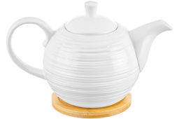 Чайник 900 мл 22,5*13*14 см "Шелк" на деревянной подставке