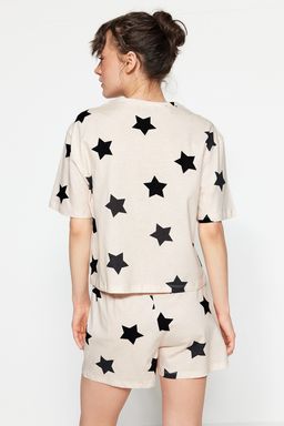 Trendyolmilla Cok Renkli %100 Pamuklu Y?ld?z Desenli Sortlu Orme Pijama Tak?m? THMSS22PT0501  фото 18