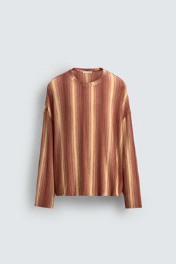 STRIPED FLOWING T-SHIRT