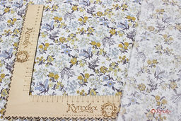 Импорт. хлопок Цветочная легенда (горчичные цветы), ш.1.48м, хлопок-100%, 105гр/м.кв - Купава фото 2