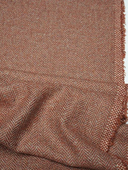 Шерсть пальтово-костюмная Твид Елочка цв.корица/бежевый, ш.1.5м, шерсть-50%, п/э-50%, 310гр/м.кв - Купава фото 8