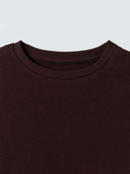 Комплект домашний женский коричневый из рибаны - Mark formelle фото 7