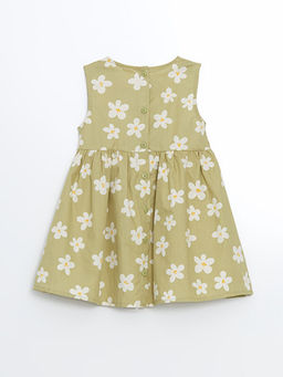 Bisiklet Yaka ?i?ekli K?z Bebek Elbise