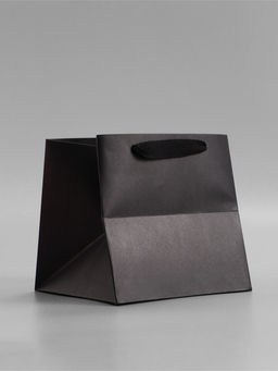 Цена за 2 шт. Пакет подарочный, крафт, с окном, «чёрный», 15×15×15 см