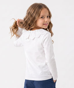 Блузка-лонгслив 33-7120 белый - Mini maxi фото 2