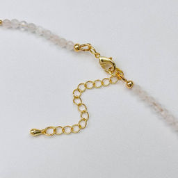 Колье из Розового кварца и Жемчуга 39 см +