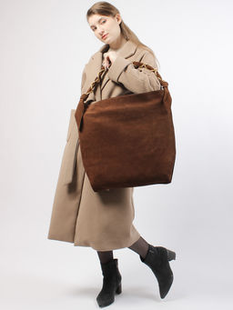 LACCOMA сумка M1048-рыжий натуральная замша хлопок