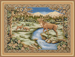 Набор для вышивания PANNA Золотая серия O-7489 Гобелен с оленями 62 х 45 см