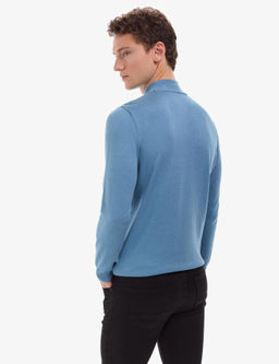 Mavi Slim Fit Yar_m Bal_k__ Yaka Basic Triko Kazak