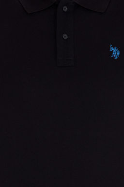 U. S. Polo Assn Мужская черная базовая футболка с воротником-поло - U.s. polo assn фото 6