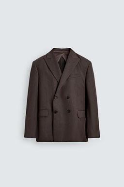 BLAZER CRUZADA TRAJE ESPIGA / Marr?n - Zara фото 7
