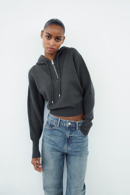 KNIT SWEATER WITH HOOD - Zara фото 5