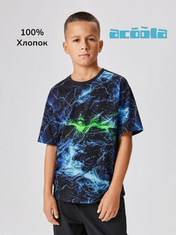 ACOOLA / Футболка детская для мальчиков Gillan холодный синий принт