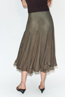 FLOWING GODET SKIRT WITH LACE - Zara фото 6
