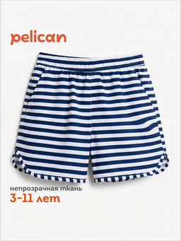 PELICAN, шорты купальные для девочек, Темно-синий