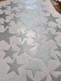 Набор многоразовых наклеек Звезды от 3 до 5 см (39 штук) Серебро (1913) - Мой органайзер фото 2