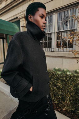 ZW COLLECTION SHORT WOOL BLEND COAT - Zara фото 4