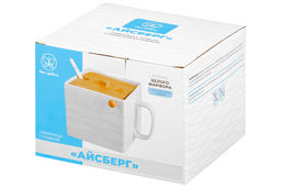 Банка д/сыпучих продуктов с бамбуковой крышкой 1000 мл 16,5*15*12 см Айсберг волны + ложка - Elan gallery фото 7