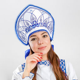 Кокошник Цветы люпины на белом