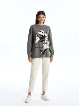 Bisiklet Yaka Minnie Mouse Bask?l? Kad?n Sweatshirt - Waikiki фото 3