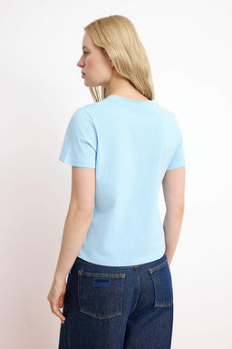 Ac?k Mavi Bask?l? Regular/Normal Kal?p K?sa Kollu %100 Pamuk Orme T-Shirt TWOSS26TS00124 - Trendyolmilla фото 4