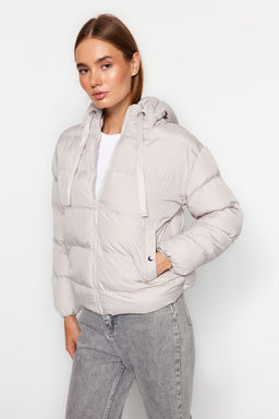 TRENDYOLMILLA Siyah Kapusonlu Su Itici Sisme Mont TWOAW21MO0022  фото 2