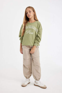 Хлопковые брюки с парашютом для девочек - Defacto фото 2