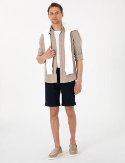 Vizon Keten G_r_n_ml_ Slim Fit Uzun Kollu G_mlek