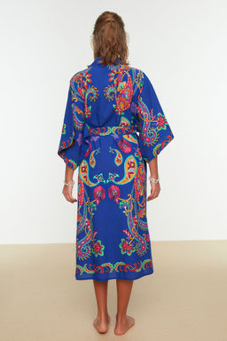 Etnik Desenli Kusakl? Midi Dokuma %100 Pamuklu Plaj Kimono&Kaftan TBESS22KM0023 - Trendyolmilla фото 4