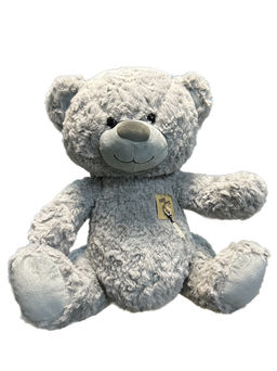 Мишка кудрявый сидящий, с брошкой, 40см (Белоруссия)