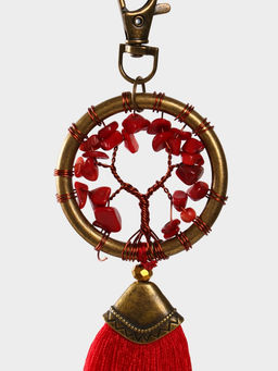 Брелок ловец снов «Великое древо», 19 см, красный