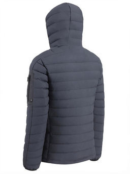 Куртка мужская стёганая с капюшоном с графеновой подкладкой темно-серого цвета 9623_1TC