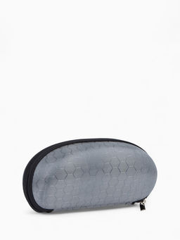 Футляр для очков на молнии, длина 16 см, серый