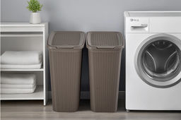 Корзина для белья 36 л 39*28,5*54,5 см с крышкой Элеганс серо-коричневая (модель 606) - Elan gallery фото 5