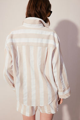 Camisa en mezcla de lino - H&m фото 3