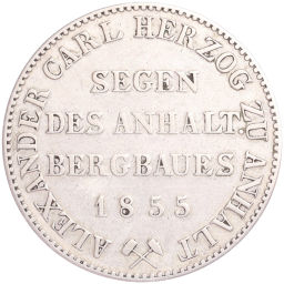 1 талер 1855 года A Ангальт